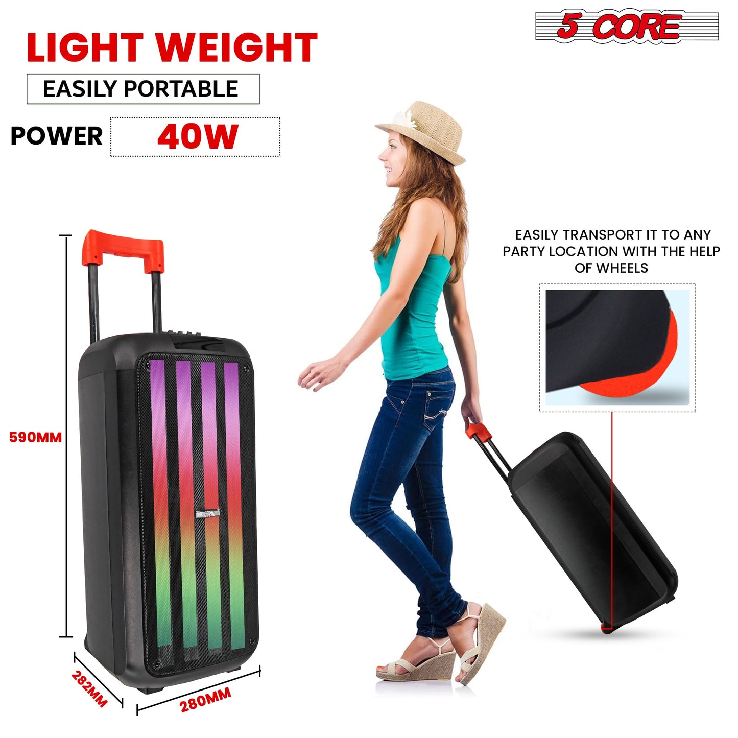 Be the Life of the Party with the 5Core Bluetooth Karaoke Party Speaker