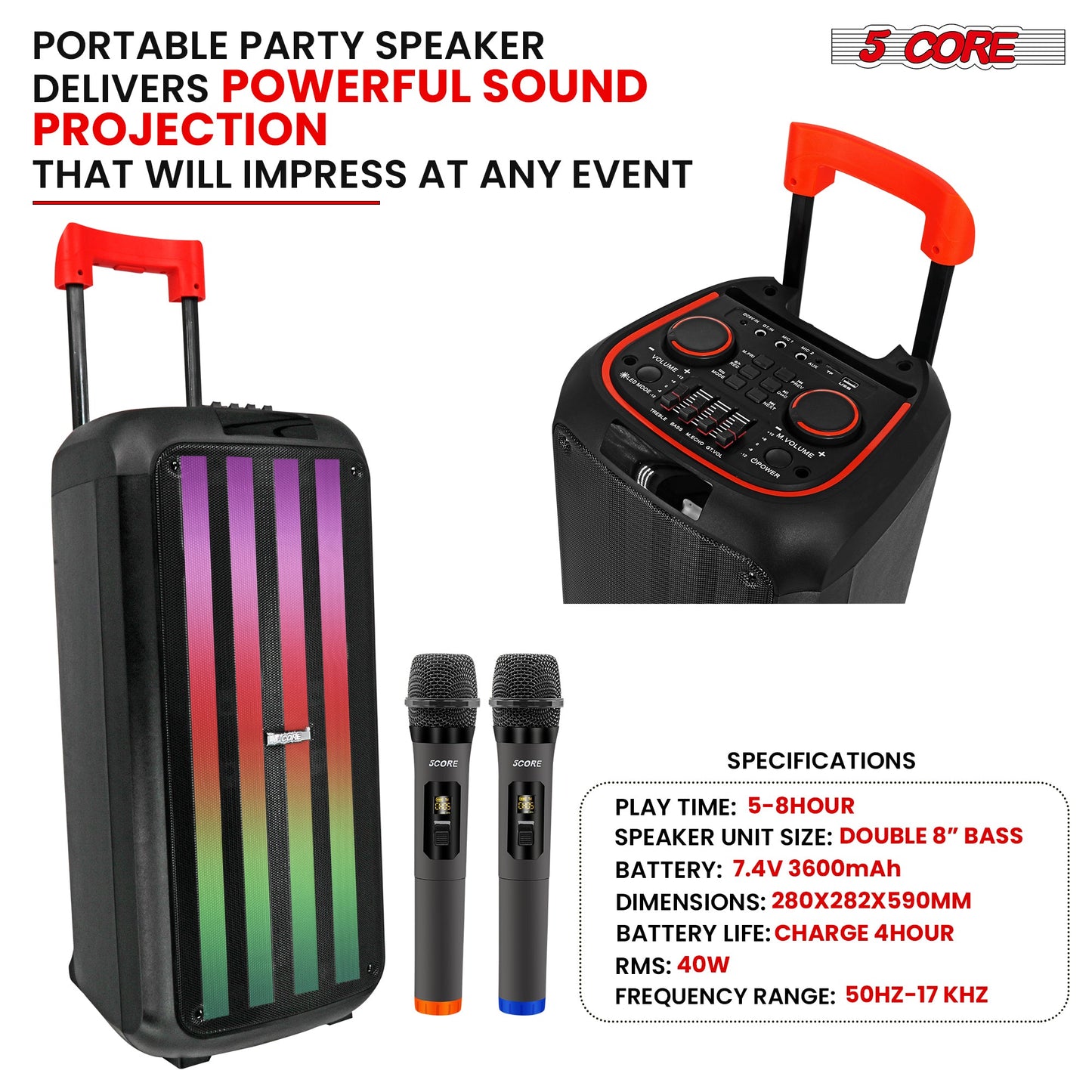 Be the Life of the Party with the 5Core Bluetooth Karaoke Party Speaker