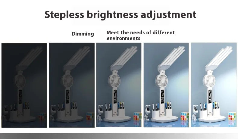 Work Smarter with the 3-in-1 LED Desk Lamp, Fan & Clock