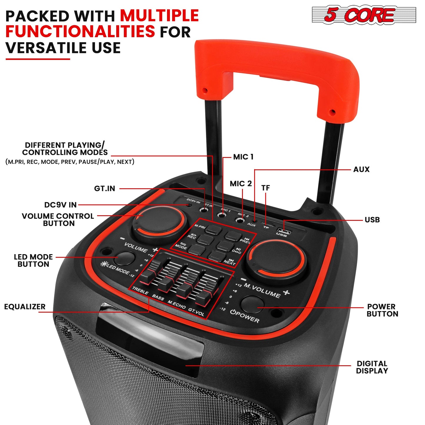 Be the Life of the Party with the 5Core Bluetooth Karaoke Party Speaker