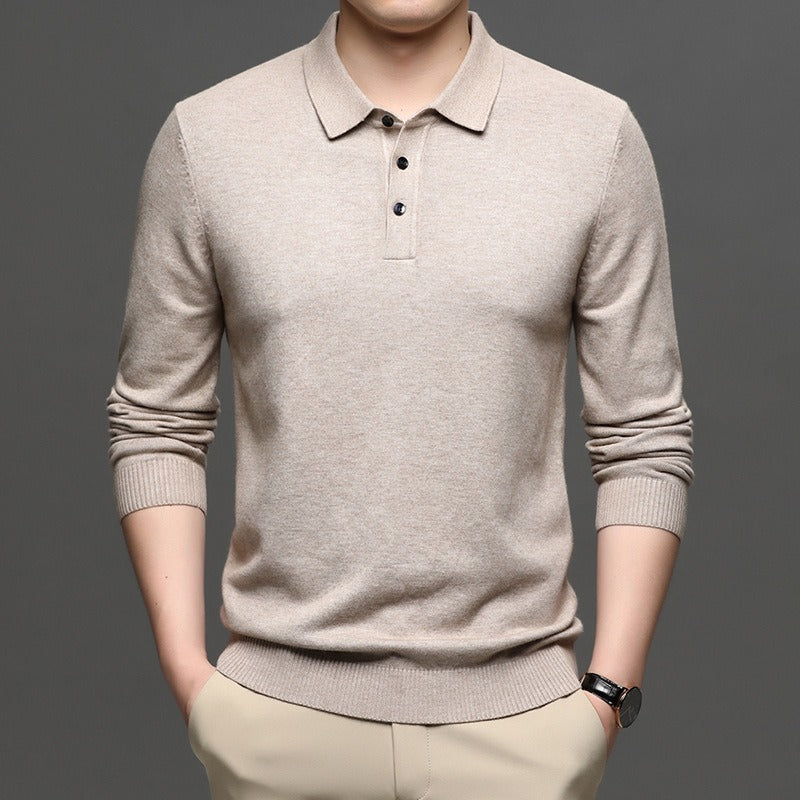 Effortless Smart-Casual — Men's Lapel Knit Pullover Sweater
