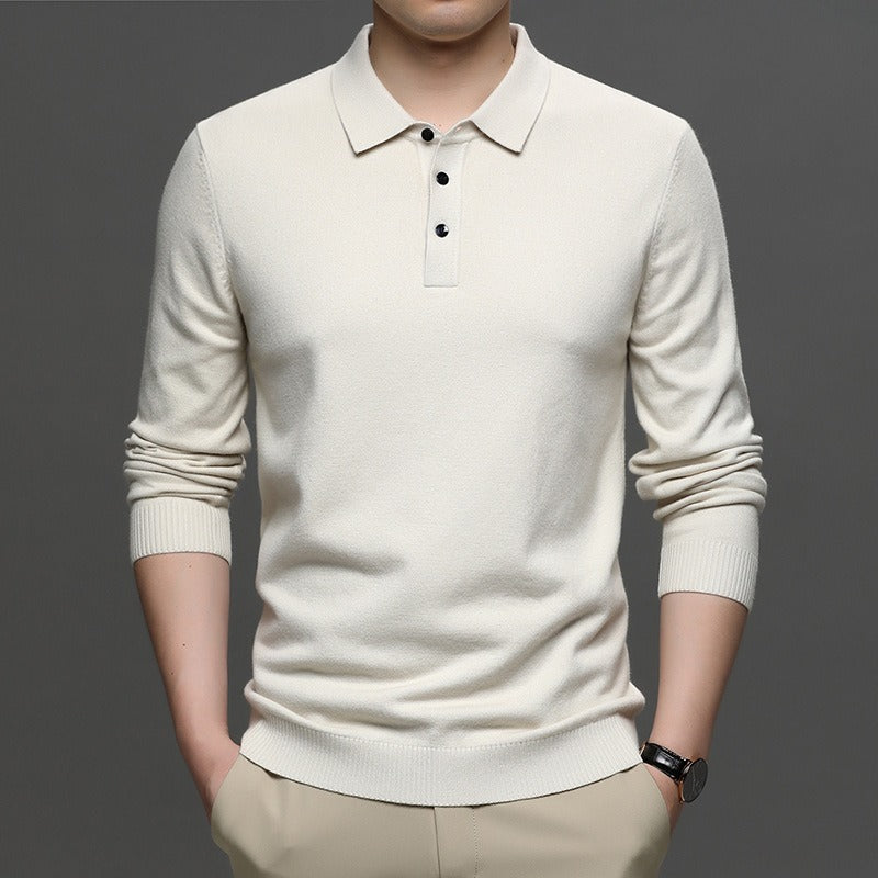 Effortless Smart-Casual — Men's Lapel Knit Pullover Sweater