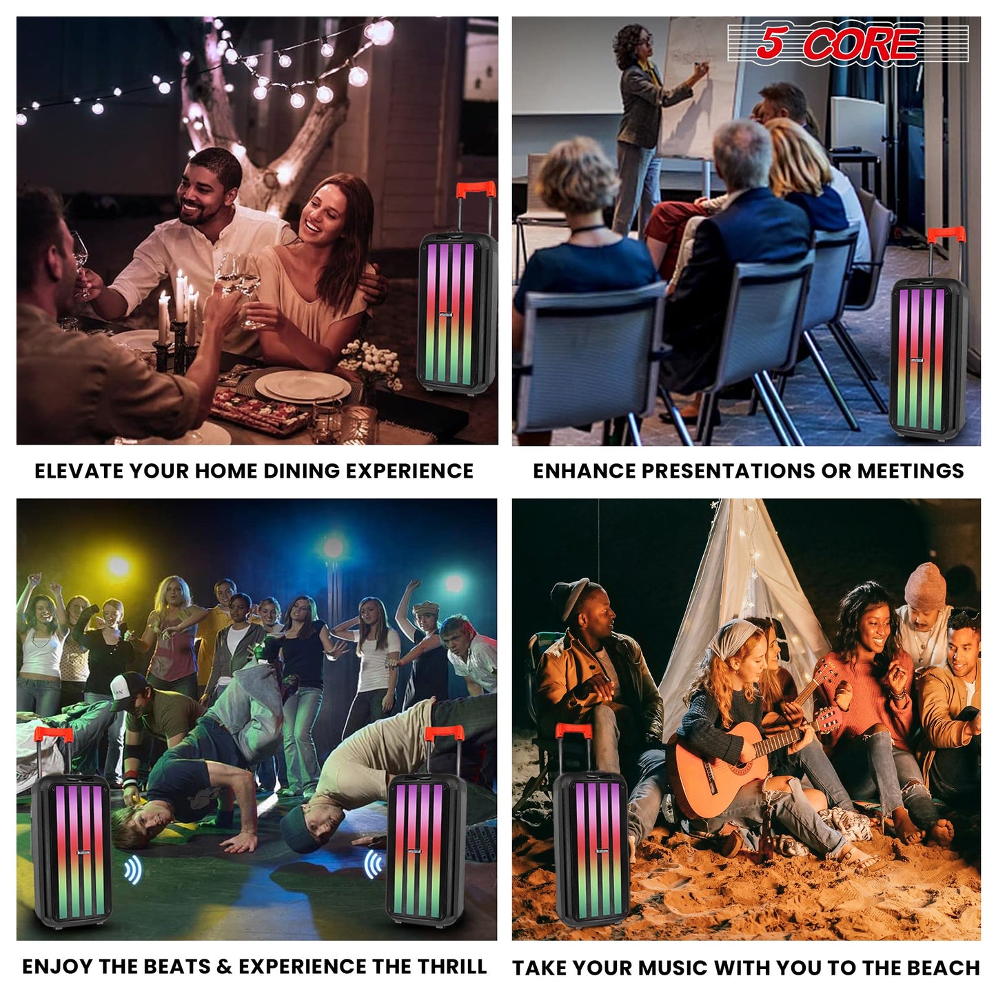 Be the Life of the Party with the 5Core Bluetooth Karaoke Party Speaker