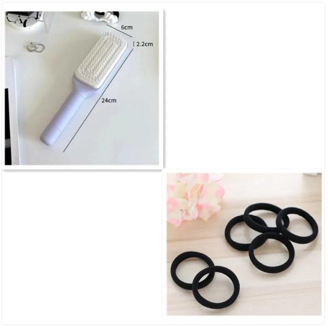 Effortless Hair Days — 4-in-1 Self-Cleaning Brush