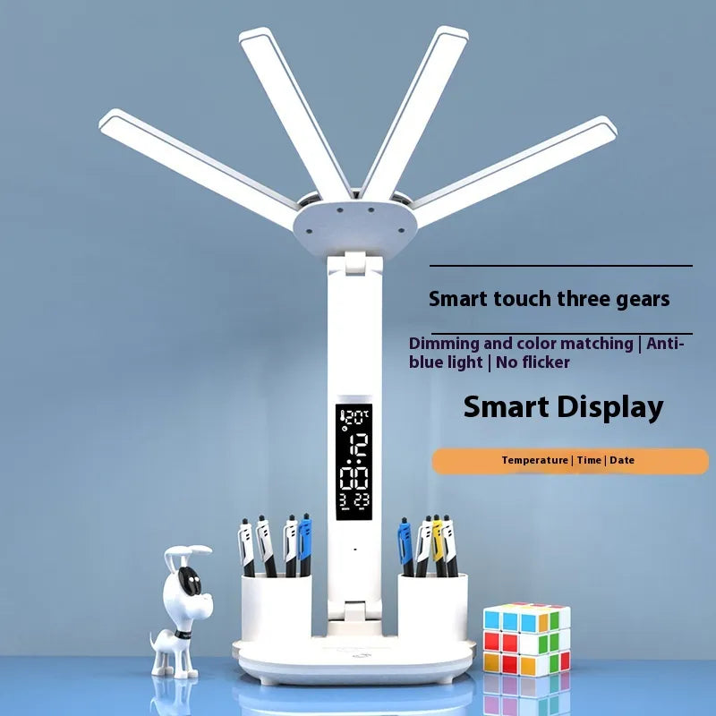 Work Smarter with the 3-in-1 LED Desk Lamp, Fan & Clock