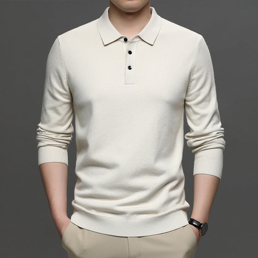 Effortless Smart-Casual — Men's Lapel Knit Pullover Sweater